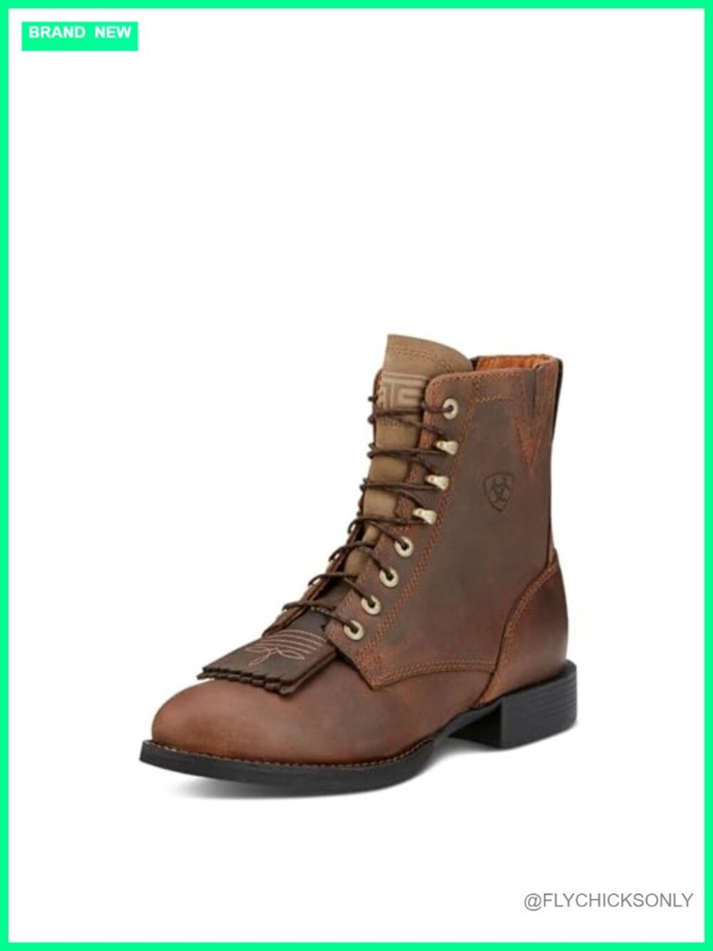 Women's Leather Lace Up Western Ankle Work Boots Round Toe Roper